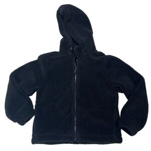 Carbon 38 Women Black Teddy Fleece‎ Zip Up Hoodie Jacket Cozy Sherpa size Medium